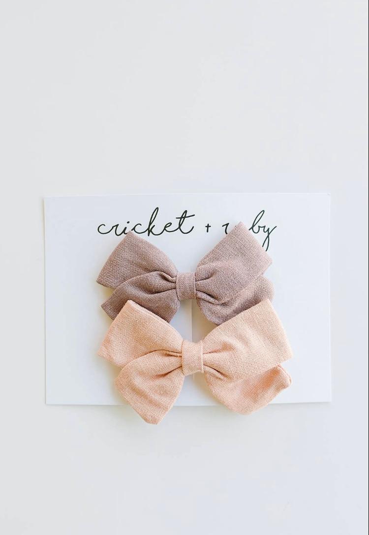 Linen Bow Clip - 2pack (more colors available) - Leah Jean Boutique