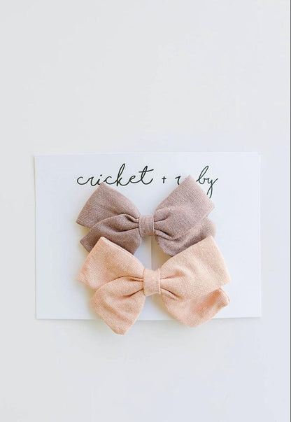 Linen Bow Clip - 2pack (more colors available) - Leah Jean Boutique