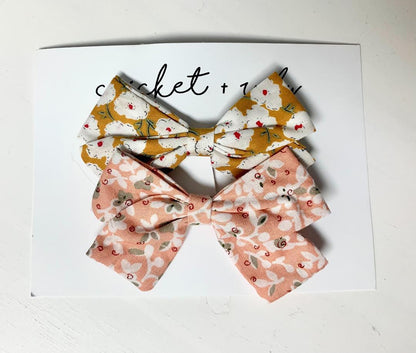 Linen Bow Clip - 2pack (more colors available) - Leah Jean Boutique