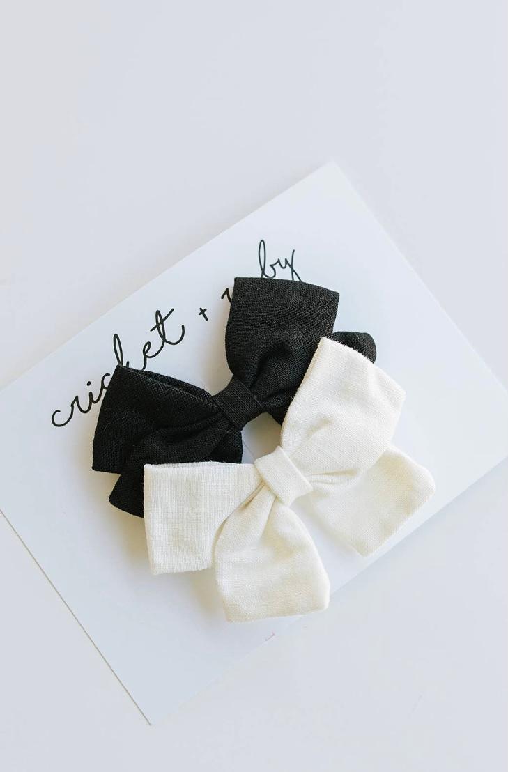 Linen Bow Clip - 2pack (more colors available) - Leah Jean Boutique