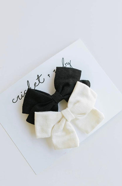 Linen Bow Clip - 2pack (more colors available) - Leah Jean Boutique