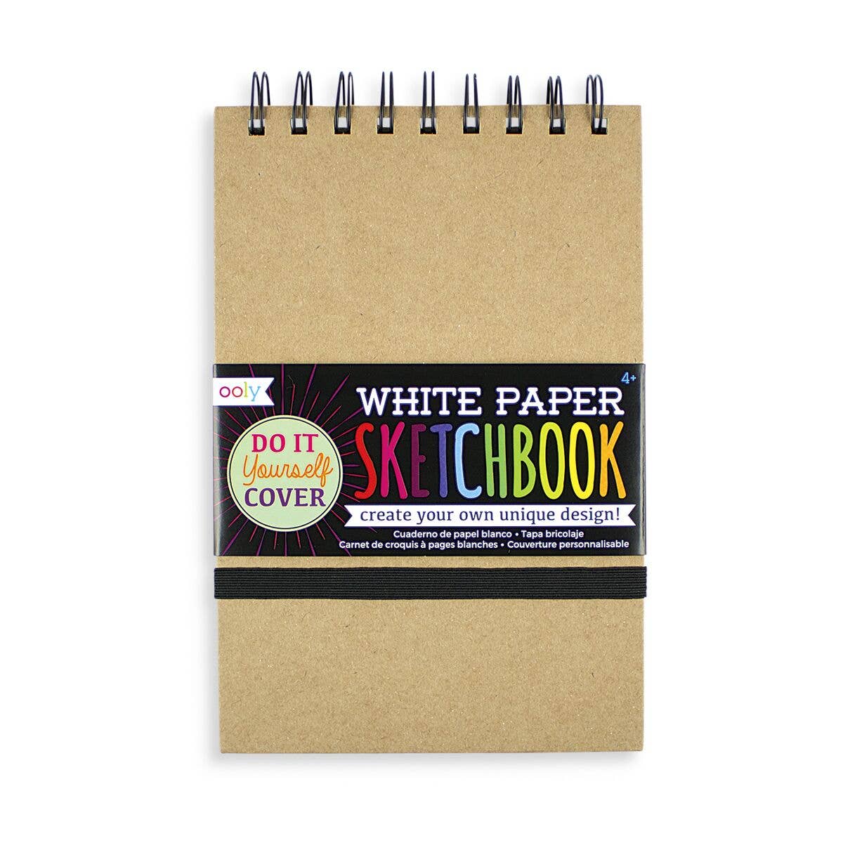 Cuaderno de bocetos con cubierta DIY de 5" x 7,5" - Blanco