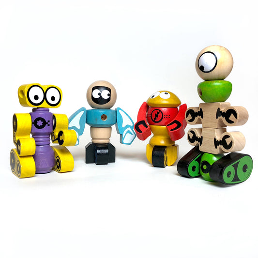 Tinker Totter Robots - Ensemble de jeu de personnages 28 pièces