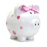 Child to Cherish Polka Dot Piggy Bank (more colors)
