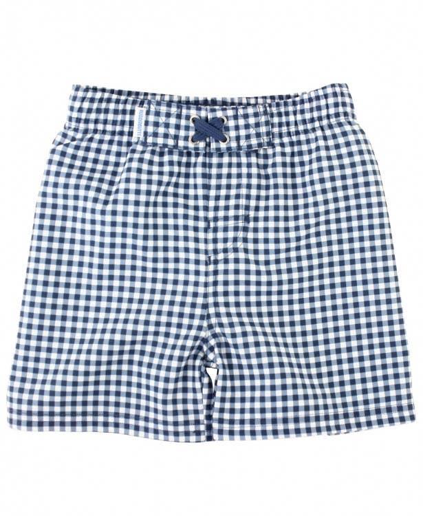 Navy Gingham Swim Trunks - Leah Jean Boutique