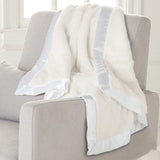 White Satin Trimmed Blanket